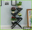 4-tier modern plant stand with flower pots, black display shelf for home or office decor