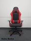 Black and red Delta Series ergonomic gaming chair with adjustable armrests and caster wheels