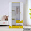 Modern White and Yellow Two Door Board Almirah BA-2568