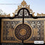 Decorative CNC cutting boundary gate with black and gold floral and geometric patterns