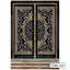 CNC cutting metal boundary gate with intricate floral and geometric patterns in black and gold.