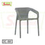 Grey plastic diamond chair with armrests and perforated back, model DC-881