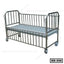 Stainless steel pediatric hospital bed with safety rails and casters, model HB-306