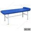 Blue padded hospital bed with metal frame and raised headrest, model HB-308.