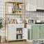 Modern kitchen shelving unit with storage cabinets, home organizer for appliances and pantry items