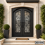 Elegant Arched Main Entrance Double Steel Door SD-444