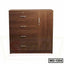 Modern wooden wardrobe with four drawers and a side cabinet, ideal for home or office storage