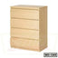 Light wood wardrobe with four drawers, modern bedroom storage cabinet, model WD-1305.