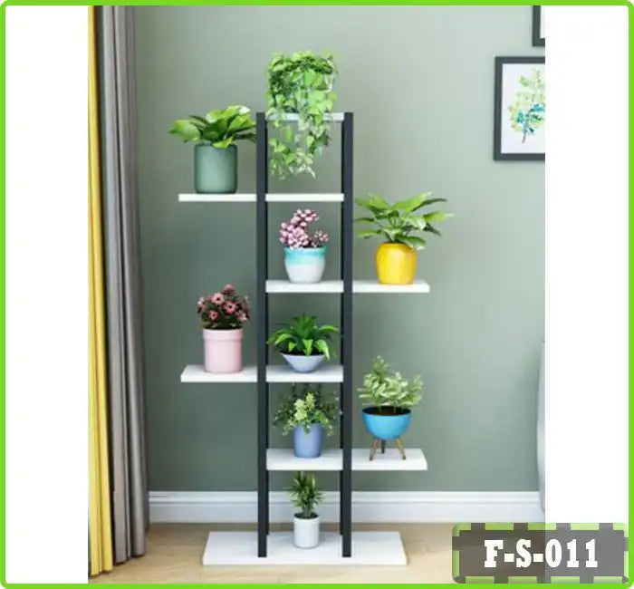 6-tier flower rack with potted plants for living room or balcony, modern display stand