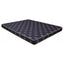 Navy blue patterned mattress with gold floral designs, single size, on white background