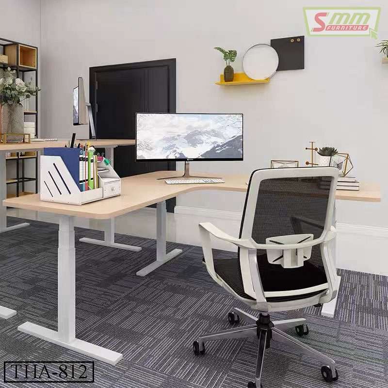 L-Shaped Height Adjustable Desk-THA-812