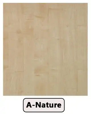 Light natural wood texture finish sample for furniture, labeled A-Nature
