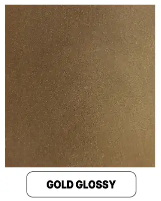 Glossy gold texture finish sample for modern home and office furniture surfaces