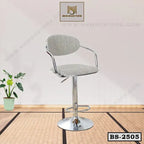 Modern bar stool with chrome base and mesh seat, ideal for home or office furniture
