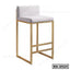 Modern bar stool with white cushioned seat and gold metal frame for home or office