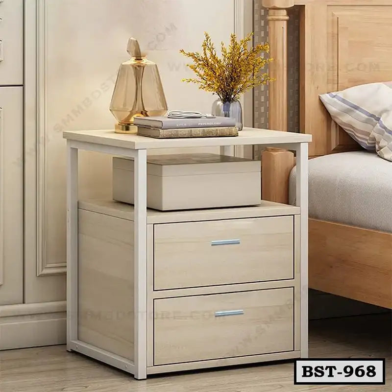 Modern Bedside Storage Cabinet with Drawer for Living Room BST-968 Secondary image