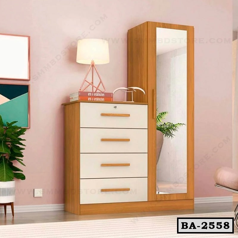 Space Saving Wardrobe Almirah with Mirror BA-2558 Main image
