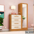 Space Saving Wardrobe Almirah with Mirror BA-2558