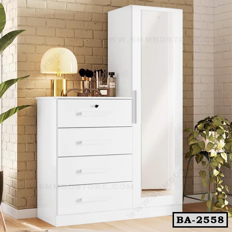 Space Saving Wardrobe Almirah with Mirror BA-2558 Secondary image