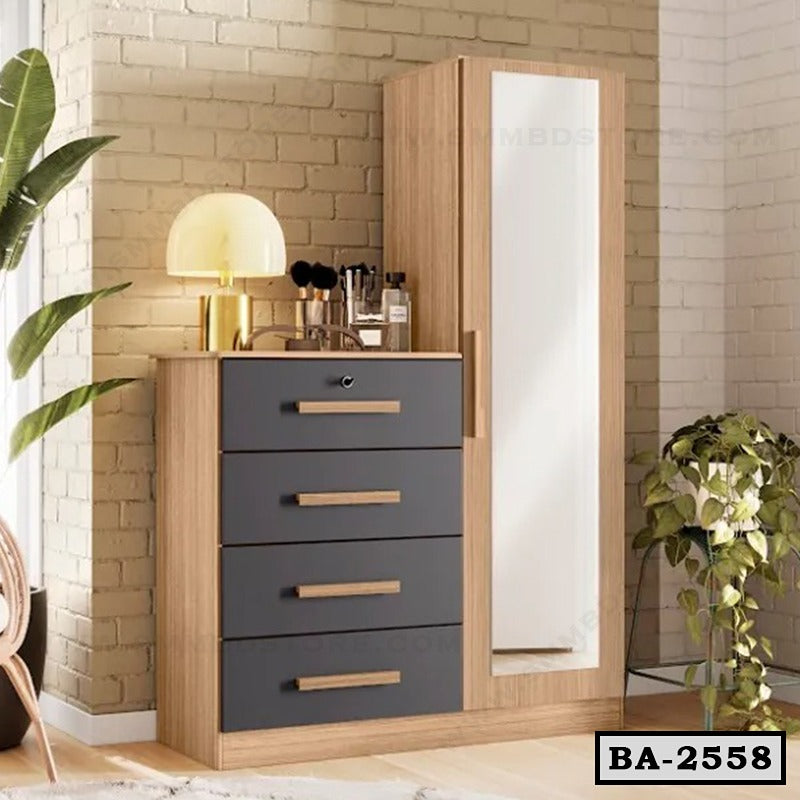 Space Saving Wardrobe Almirah with Mirror BA-2558