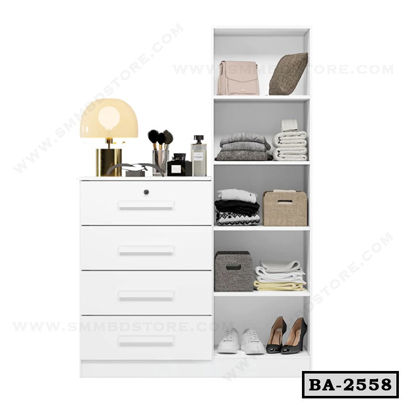 Space Saving Wardrobe Almirah with Mirror BA-2558