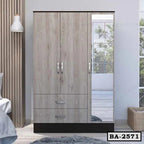 Modern 3 Door Board Almirah with Mirror BA-2571