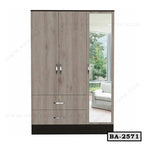 Modern 3 Door Board Almirah with Mirror BA-2571
