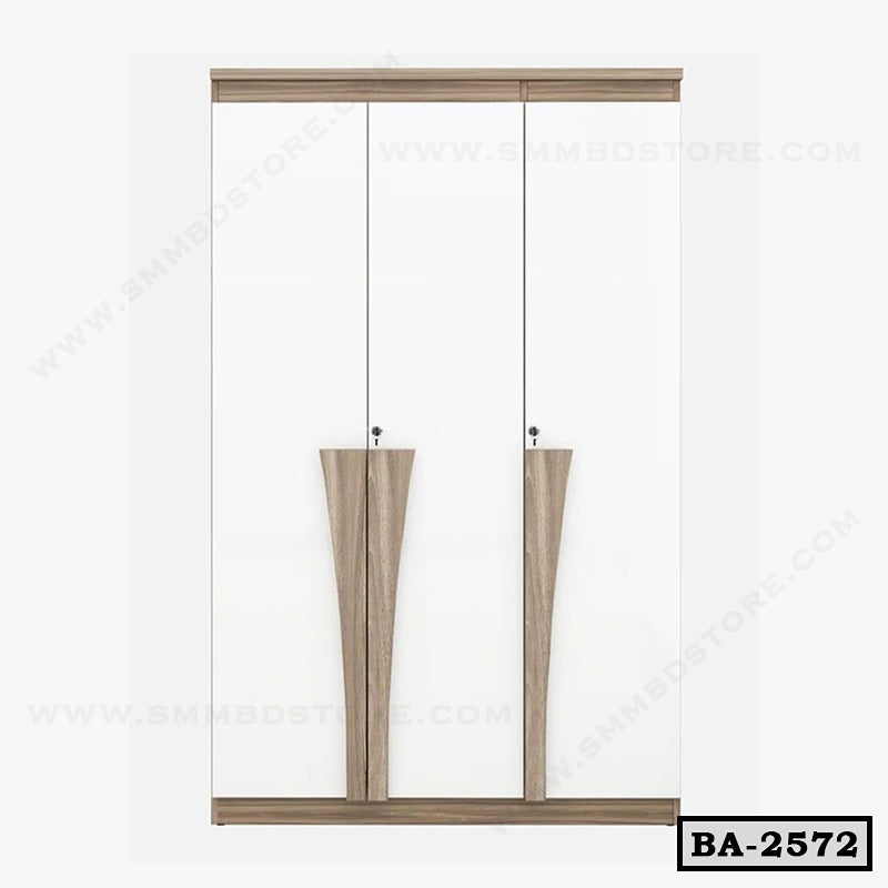 Contemporary White Door Board Almirah BA-2572