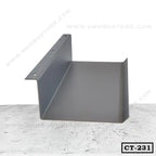 Metal cable tray bend connector with mounting holes, model CT-231, on a textured surface