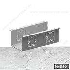 Metal cable tray CT-232 with ventilation cutouts for electrical cable management