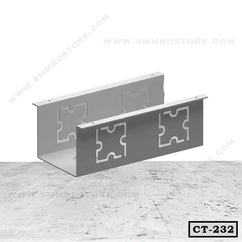 Metal cable tray CT-232 with ventilation cutouts for electrical cable management