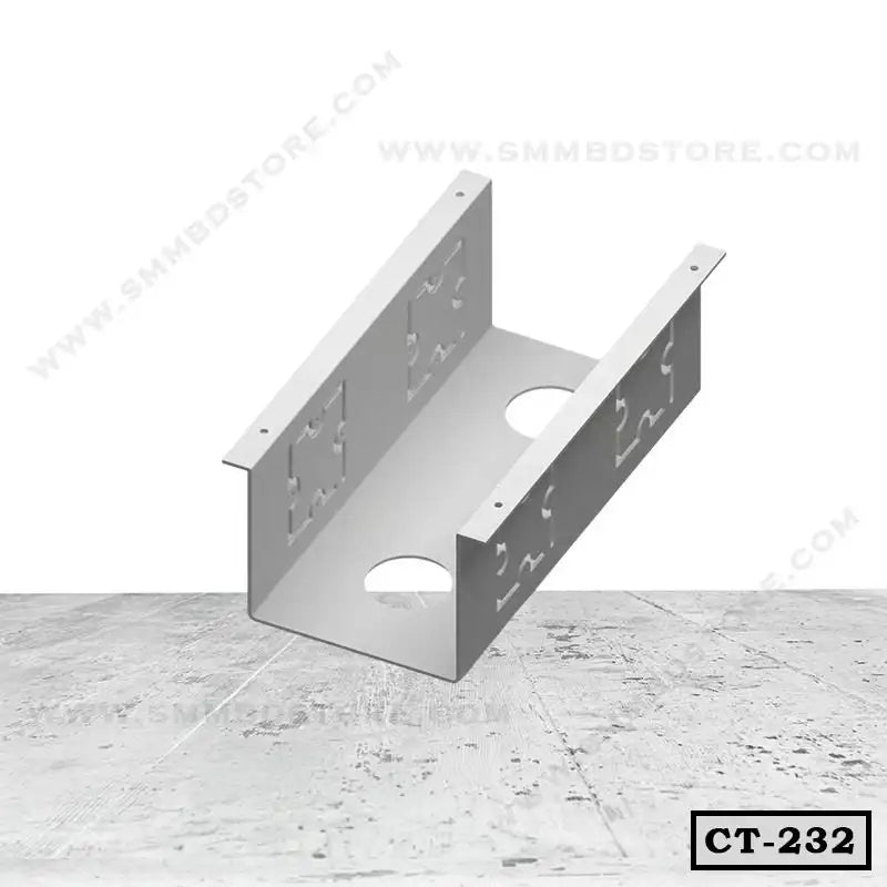 Steel cable tray with mounting holes, open bottom design, for electrical wiring support