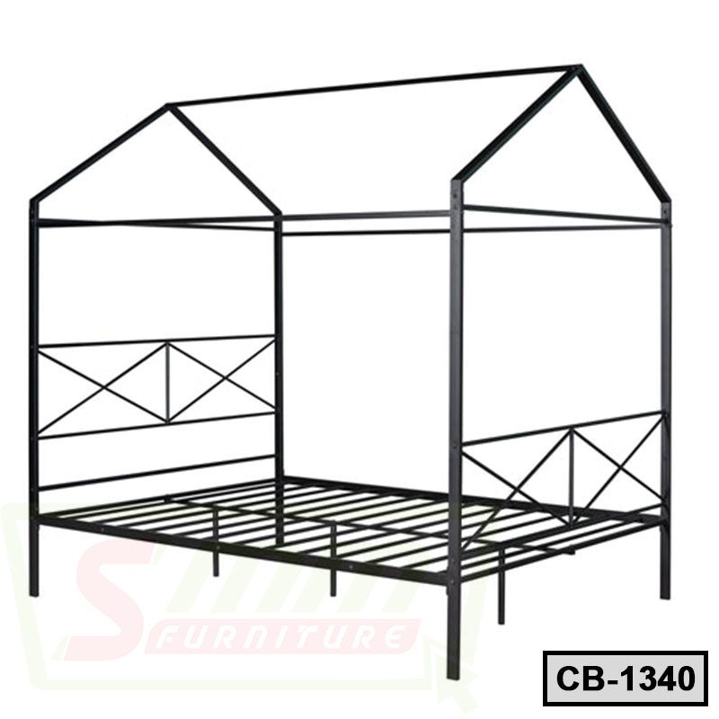 Metal House Shape Platform Bed Frame For Kids (CB-1340)
