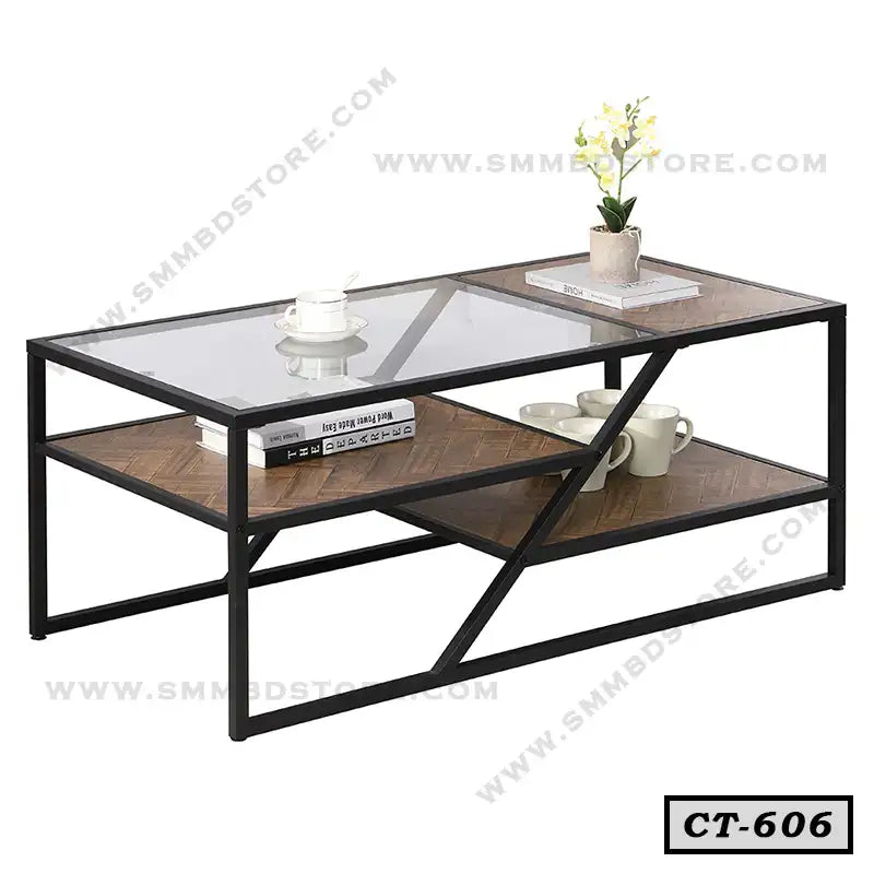 Modern Center Table With Storage Shelf Price CT-606 – SMM BD STORE