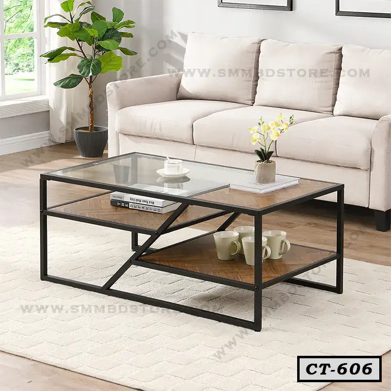 Modern Center Table With Storage Shelf Price CT-606 – SMM BD STORE