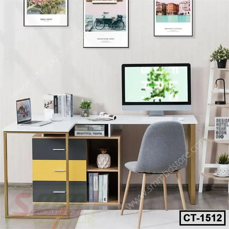 Adjustable L-Shape Computer Desk-CT-1512