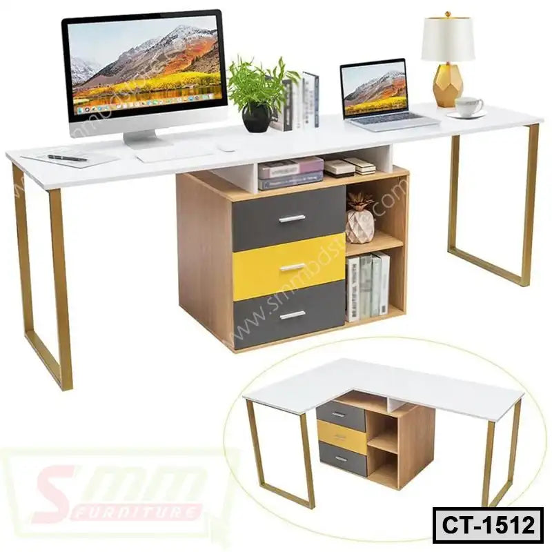 Adjustable L-Shape Computer Desk-CT-1512 Secondary image