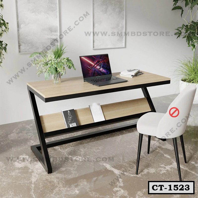 Z-Shaped Study Desk Laminated Top with Steel Base CT-1523