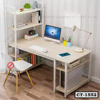 Modern Computer Desk | Home Study Desk with Bookshelf | CT-1552