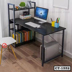 Modern Computer Desk | Home Study Desk with Bookshelf | CT-1552