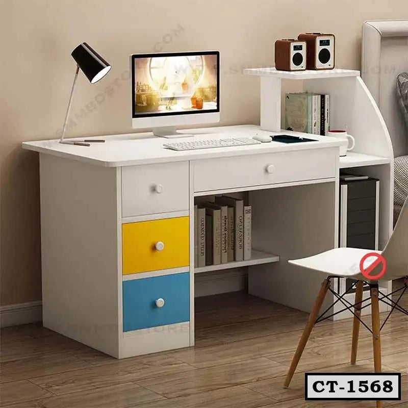 Children Study Table | Computer Table with Drawer and Shelves CT-1568 Secondary image