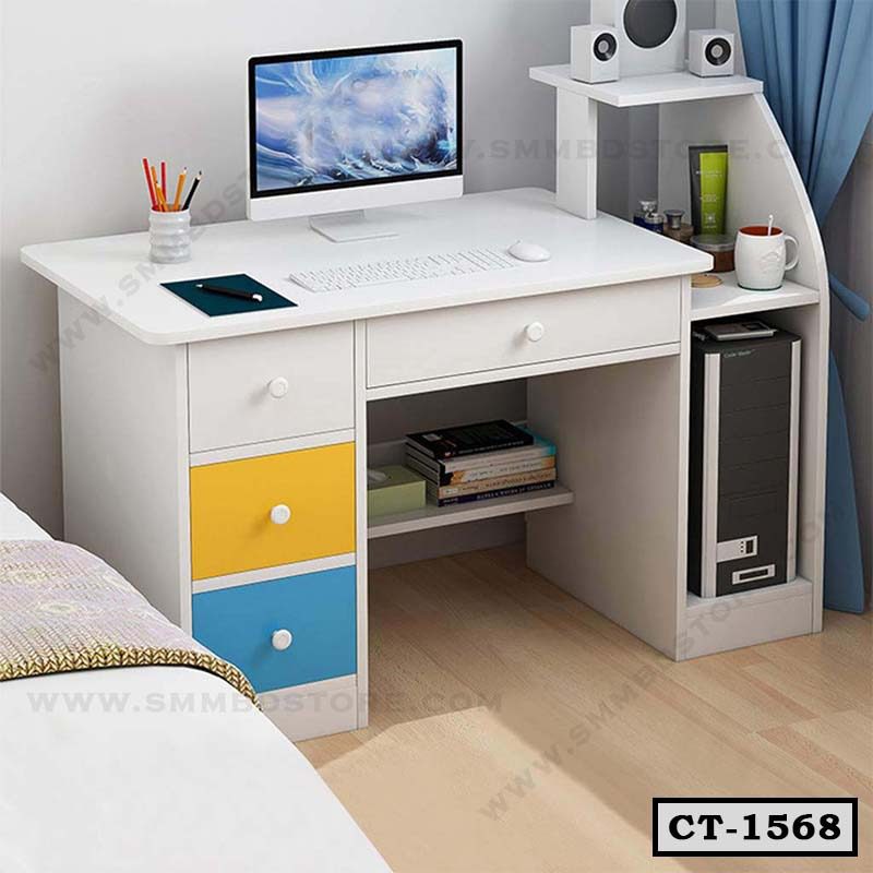 Children Study Table | Computer Table with Drawer and Shelves | CT-1568