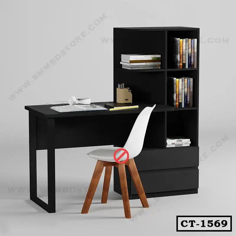 Modern Study Table with Shelves | CT-1569