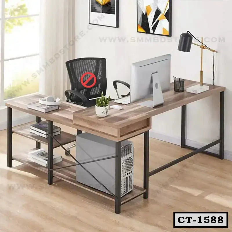 Modern L-Shaped Computer Desk-CT-1588 Secondary image