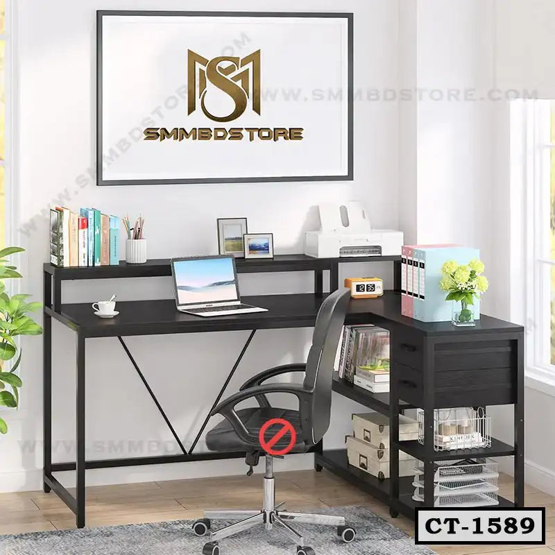 Premium L-Shaped Computer Desk CT-1589 Secondary image