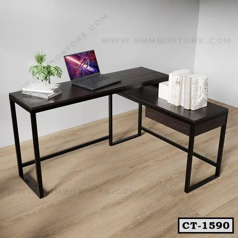 L-shaped Computer Table | Study Table with Drawer | CT-1590 Secondary image