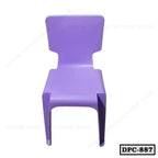Modern purple plastic chair with curved design, suitable for home or office seating