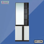 Modern dressing table with large mirror, storage shelves, and white cabinet DT-1196