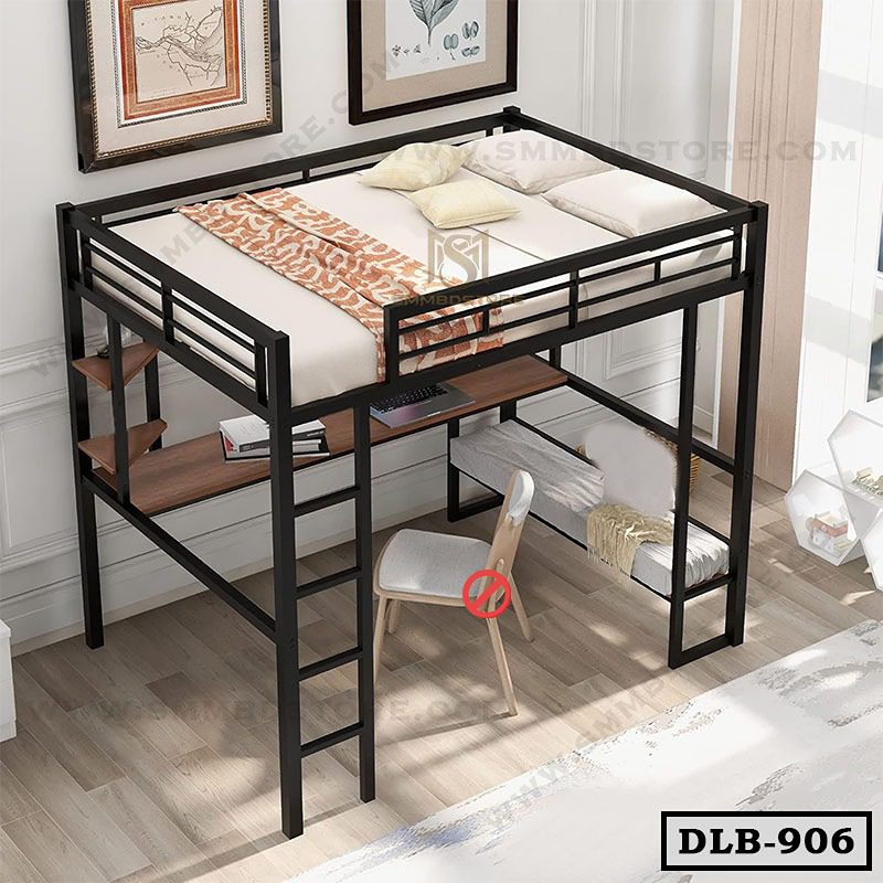 Space Saving Heavy Duty Metal Loft Bed With Desk and Sofa DLB-906