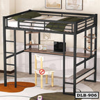 Space Saving Heavy Duty Metal Loft Bed With Desk and Sofa DLB-906